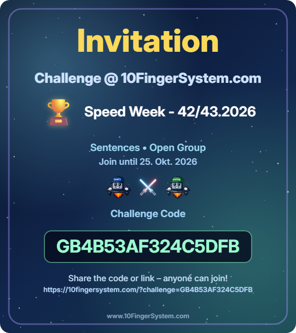 Speed Week invitation card