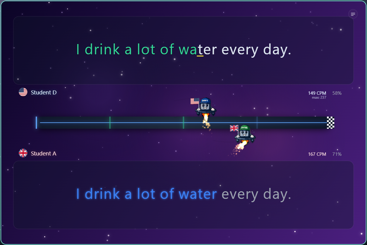Challenge area in the 10FingerSystem.com program